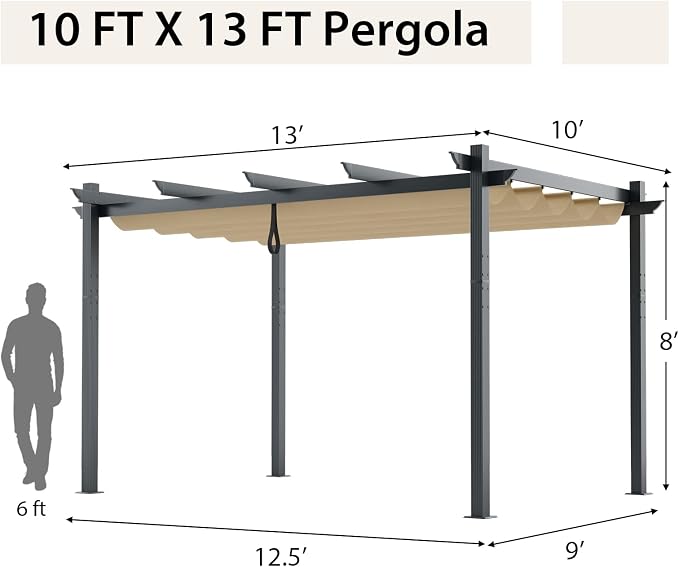 Tangkula 10x13 Ft Outdoor Pergola - Image 8