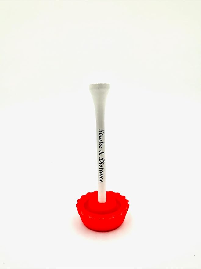 Stroke & Distance Spill Proof Screen Print Bottle Cap - Golf Tee Combo Variety Pack - Par 3 Height - Insert Any Tee - Training Aid