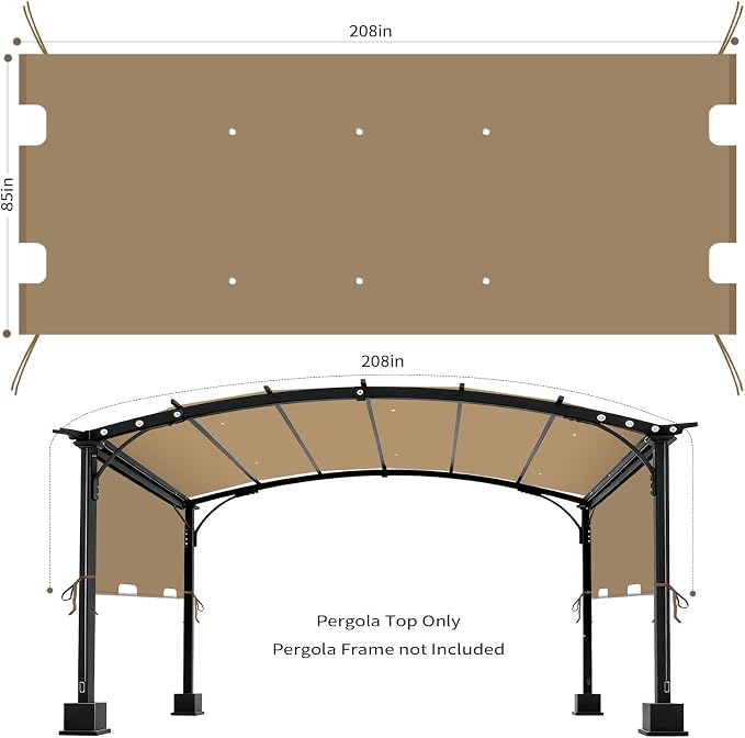 85"x 208" Universal Pergola Shade Cover, Garden Shade Replacement - Image 2