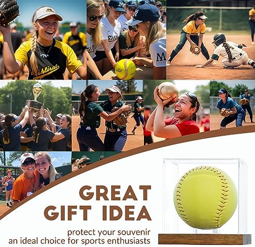 JupDec Softball Display Case Clear Acrylic Ball Holder, UV Protected Cube - Image 6