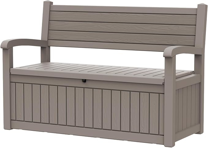 120 Gallon Outdoor Storage Bench, Lockable Patio Storage Bench, by KFY