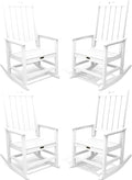 THOEOE Outdoor Rocking Chairs Set of 4, Oversized Patio Rocking Chair | HDPE by THOEOE