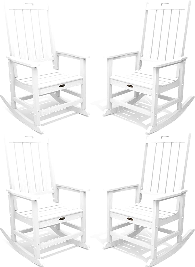THOEOE Outdoor Rocking Chairs Set of 4, Oversized Patio Rocking Chair | HDPE by THOEOE