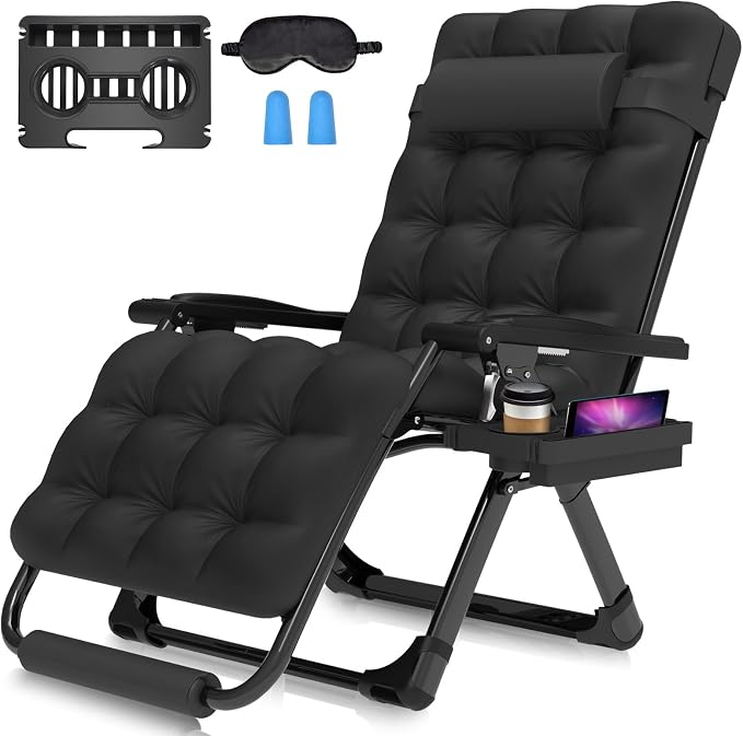Suteck Oversized Zero Gravity Chair, Upgraded Lock, Big Cup Holder and Footrest by Suteck