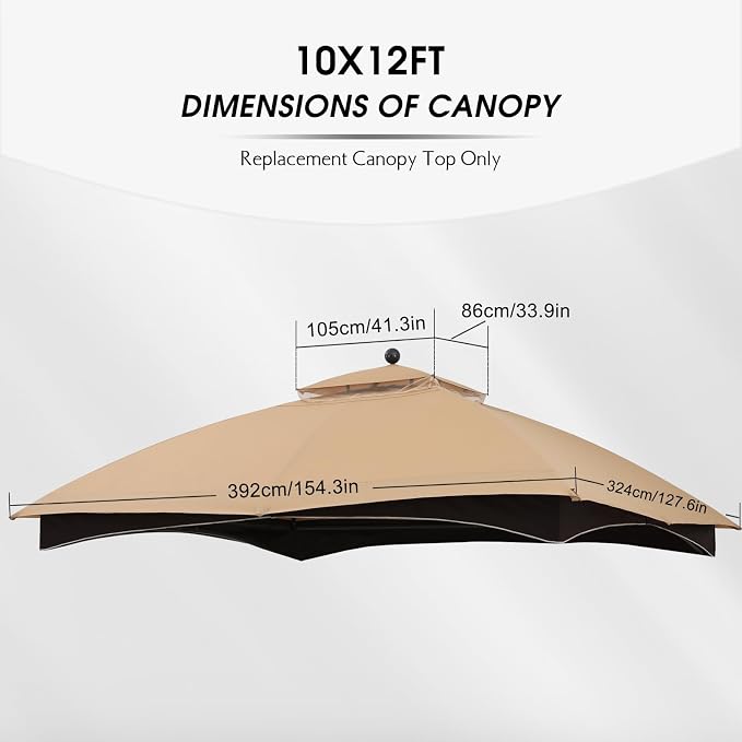 MASTERCANOPY 10x12 ft Replacement Canopy Top - Image 2
