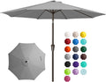 JEAREY 10 ft Outdoor Patio Umbrella w/Tilt and Crank, Light Gray | 8 Sturdy by JEAREYOutdoorsCollection