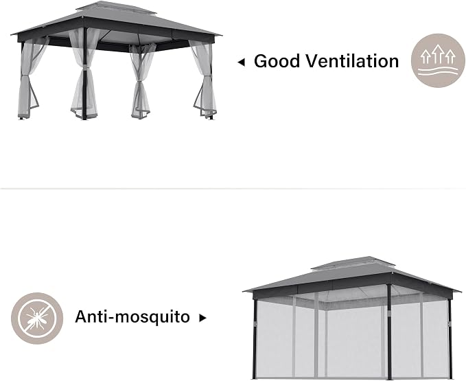 10' X 13' Waterproof Patio Gazebo - Image 4