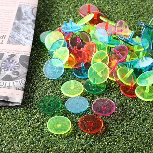 Styquenzer Golf Ball Marker, Bulk 50 Pcs Multicolor Plastic Round Golf Ball - Image 3