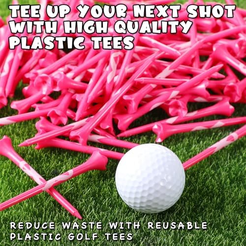 Simgoing 200 Pcs Breast Cancer Awareness Golf Tees 3.25 Inch Pink Golf Tees - Image 3