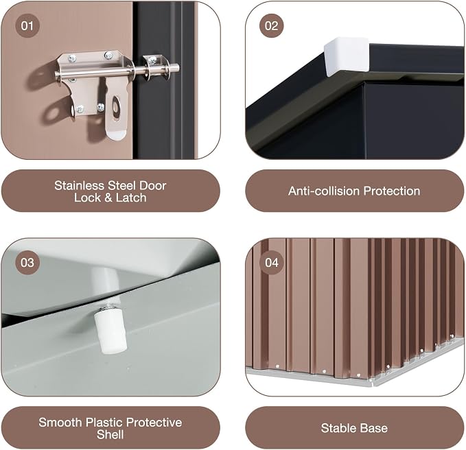 Aoxun 4.9x2.9 FT Outdoor Storage Shed - Image 4
