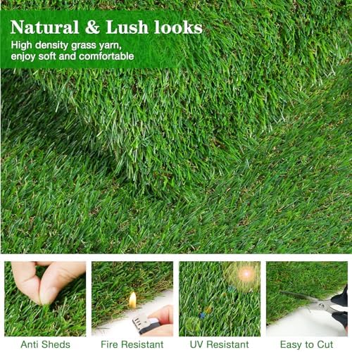 GLOBREEN 2'X6' Artificial Turf Runner Rug, Thick Grass Pads - Image 2