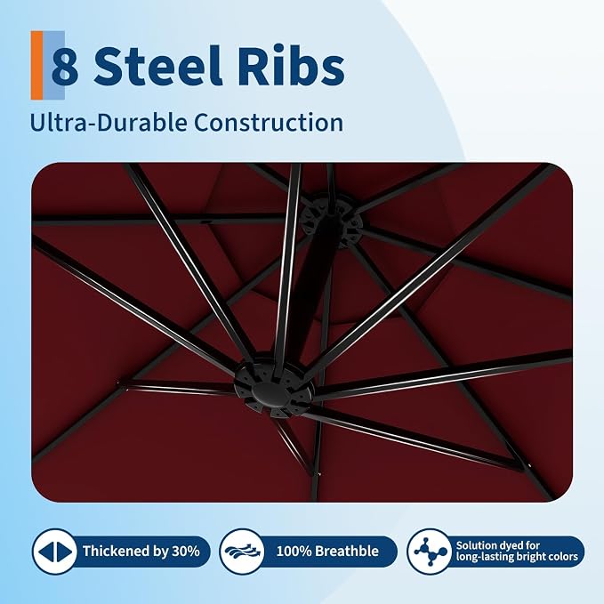Garvee 10FT Offset Patio Umbrella - Image 6