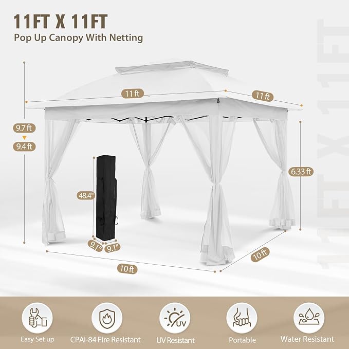 COOS BAY 11x11 Pop Up Gazebo - Image 3