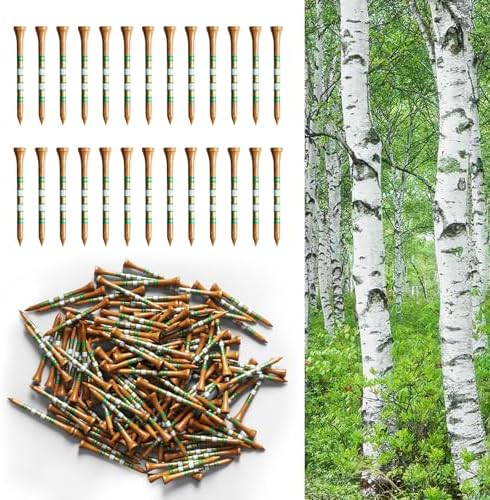 FINGER TEN Wooden Golf Tees Western Birch 100 Pack by FINGERTENSport