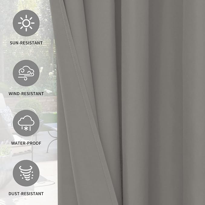 Easy-Going 100% Waterproof Outdoor Curtains 54x108 inch, Gazebo and Pergola 2 - Image 5
