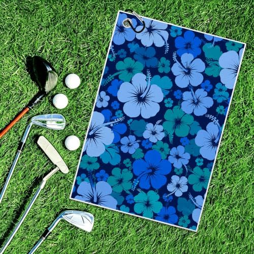 Tropical floral Waffle Weave Microfiber Golf Towel - Image 6