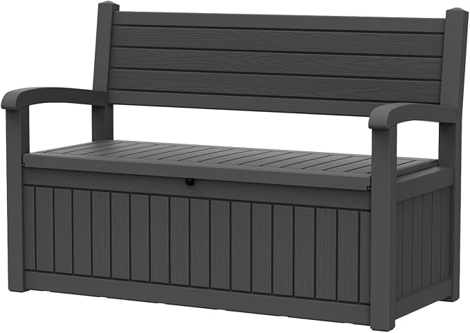 100 Gallon Outdoor Storage Bench, Lockable Patio Storage Bench, by KFY
