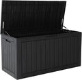 97 Gallon Waterproof Large Resin Deck Box, Lockable Large Outdoor Storage Box by KAMABOKO
