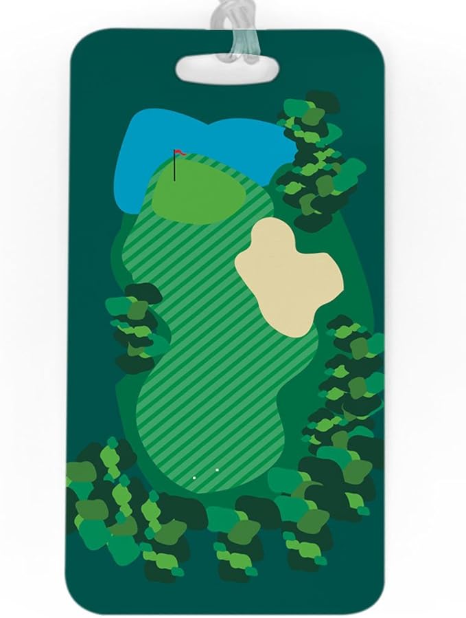 ChalkTalkSPORTS Golf Luggage & Bag Tag | Golf Course | Standard Lines on Back | Large