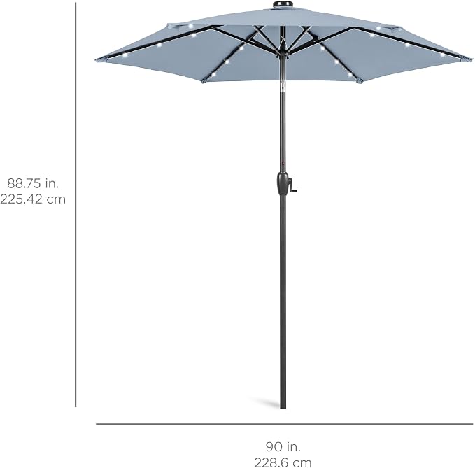 Best Choice Products 7.5ft Solar Umbrella LED Lighted Patio Umbrella, Table - Image 7