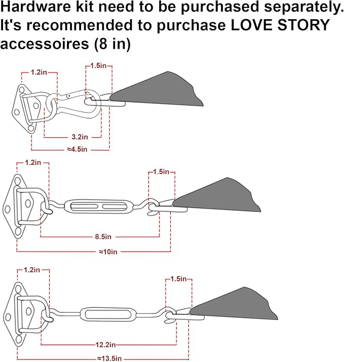 LOVE STORY Custom Size 10' x 24' Sun Shade Sail - Image 3