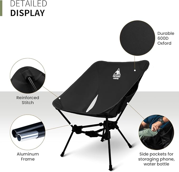 ONETIGRIS Tigerblade Camping Chair, Lightweight Folding Backpacking Hiking Chair - Image 4