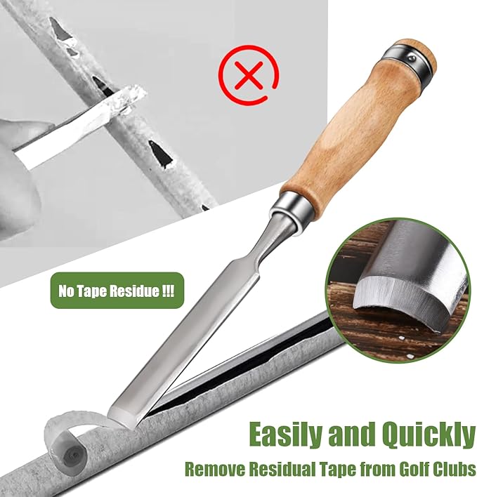 Golf Grip Removal Tool and Golf Grip Tape Removal Tool, V-Groove Grip Remover Saver 12“, High-Carbon Steel Gripping Tool, Golf Club Gripping Kit Golf Grip Tool
