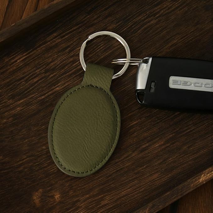 LaserGram Oval Keychain, Sunflowers, Personalized Engraving Included