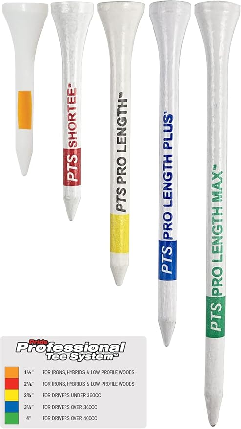 PrideSports PTS Wood Golf Tees | 100 Count, 2-3/4 Inch | #1 Wood Tee on Tour | Best for Drivers & Woods
