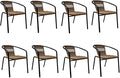 8 Stackable Wicker Patio Chairs, Weather-Resistant Outdoor Seating by Home