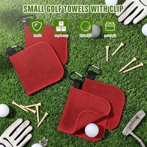 Batiyeer 5 Pack Small Golf Towel 5.5 x 5.5 Inch Microfiber Waffle Material - Image 6