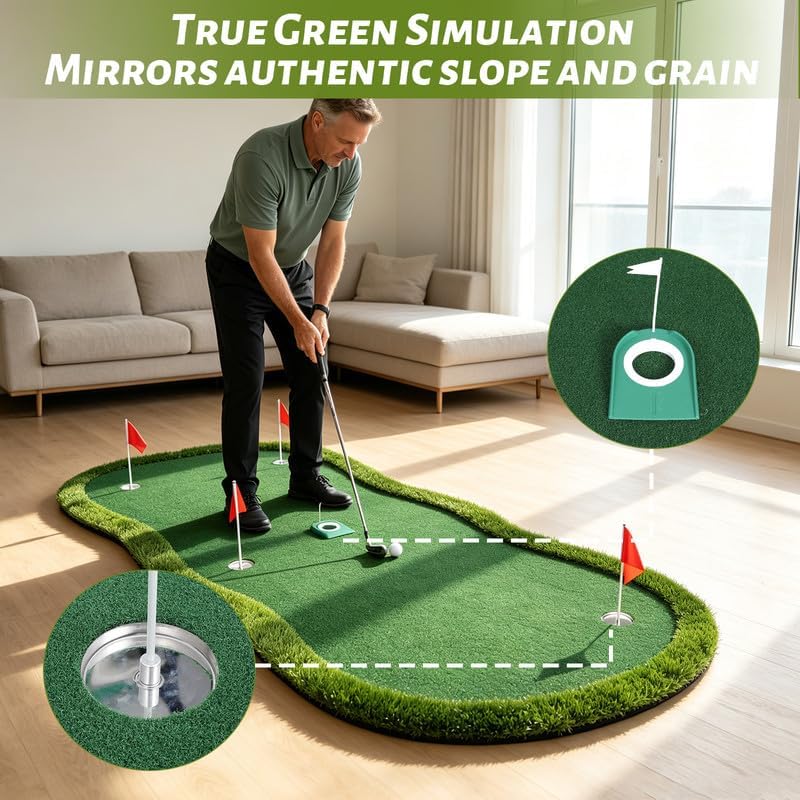 Golf Practice Mat–Indoor/Outdoor Putting Green & Hitting, 5x5/5x10/5x12 ft - Image 4