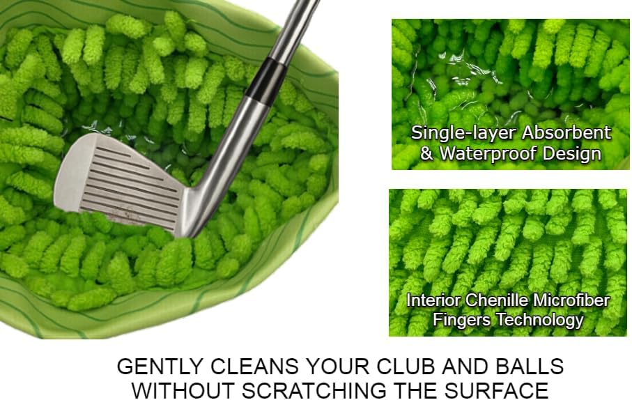 FAR&STRAIGHT Golf Club & Ball Cleaning Pouch – Soft Microfiber Interior - Image 3