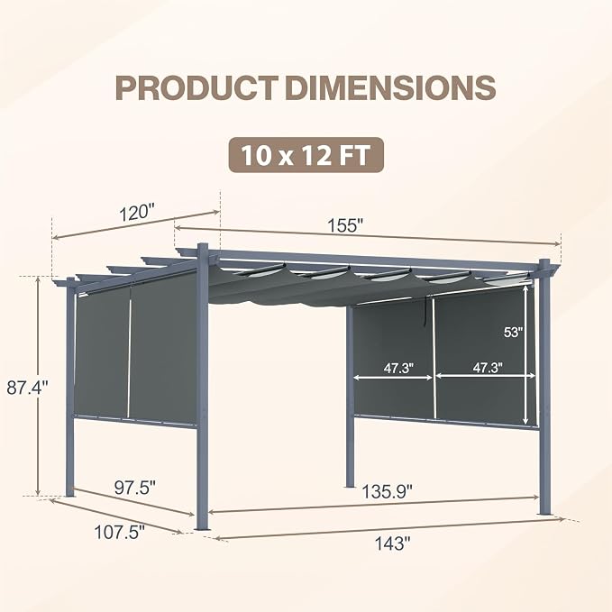 10 x 13 ft Outdoor Pergola - Image 3