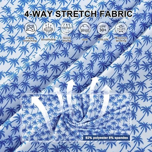 Mens Golf Shirt Short Sleeve Dry Fit Print Moisture Wicking Performance - Image 6