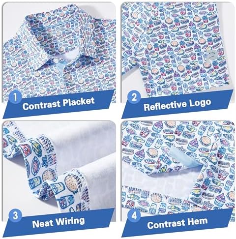 Mens Golf Shirt Short Sleeve Dry Fit Print Moisture Wicking Performance - Image 4