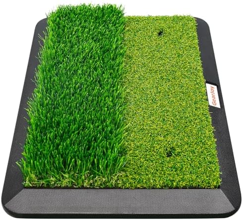 Dual-Turf Golf Practice Mat for Backyard Office & Travel Swing Training by GearJoy