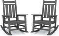 Oversized Outdoor Rocking Chair Set of 2, HDPE Patio Rockers by KINGYES