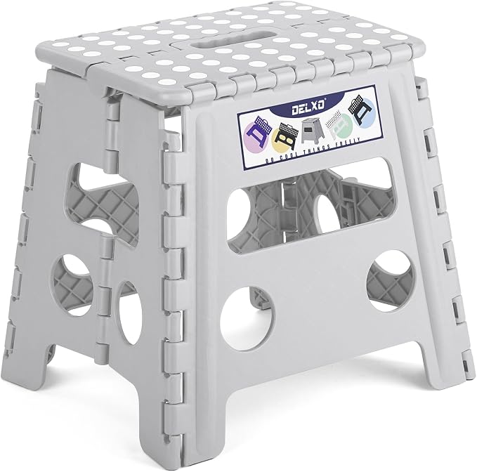 Delxo Folding Step Stool 13 Inch, 300 Lbs Step Stool by Delxo
