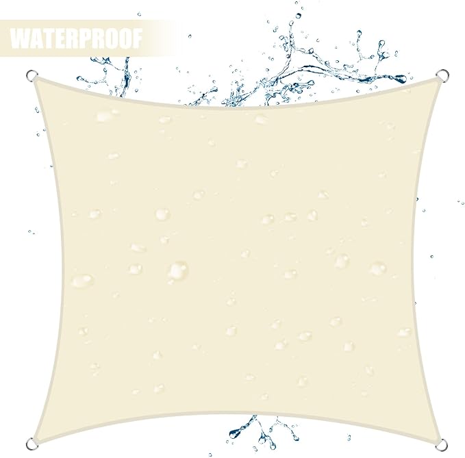 Neween Waterproof Sun Shade Sail Square UV Block Canopy - Image 2