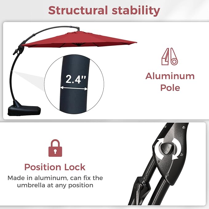 Grand patio 11FT Cantilever Round Umbrella - Image 6