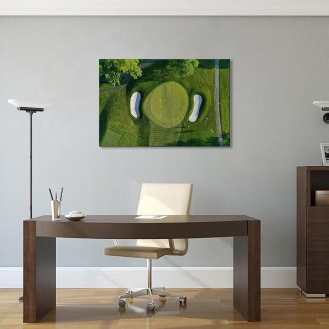 chenchenArt Westchester New York Golf Course Wall Art for Living Room Bedroom Bathroom Home Decorations USA Golf Course Picture Poster Canvas Prints Modern Artwork Framed Ready to Hang(12''H x 16''W)