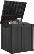 50 Gallon Waterproof Outdoor Resin Deck Box, Lockable Storage Container by MAIUSCOLI