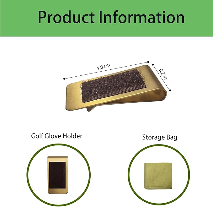 LORDSTAR Golf Glove Holder- Stainless Steel Hook Golf Money Clip，Golf Gifts for Women and Men,Golf Accessories