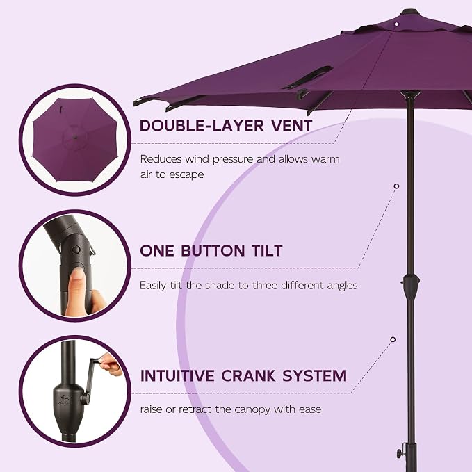 Abba Patio 9FT Lyon Outdoor Patio Umbrella Outdoor Table Umbrella - Image 4