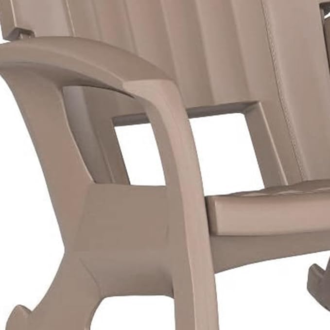 Rockaway Heavy Duty All Weather Patio or Deck Rocking Chair, Taupe | - Image 8