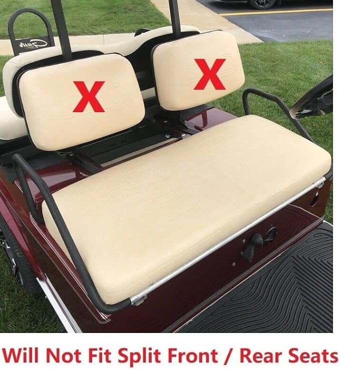Huskey Parts Company 2PCS Brown Golf Cart Seat Cover Diamond Stitching for Club Car DS 2000.5-2013, Marine Grade Vinyl, Custom Fit, Staple On
