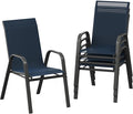 Stackable Outdoor Patio Dining Chairs Set of 4 – Heavy Duty, High Back Armchairs by Unknown