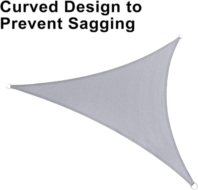 LOVE STORY Custom Size 13' x 13' x 18.4' Sun Shade Sail, 95% UV Block, Triangle - Image 6
