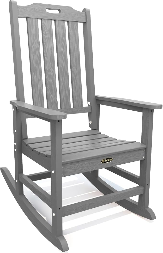 THOEOE Outdoor Rocking Chairs, Oversized Patio Rocking Chair | HDPE Outdoor by THOEOE